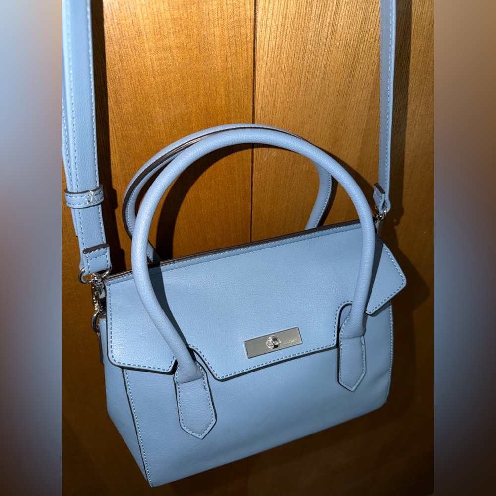 Nine West Light Blue Structured Top Handle Crossbody - Picture 14 of 14